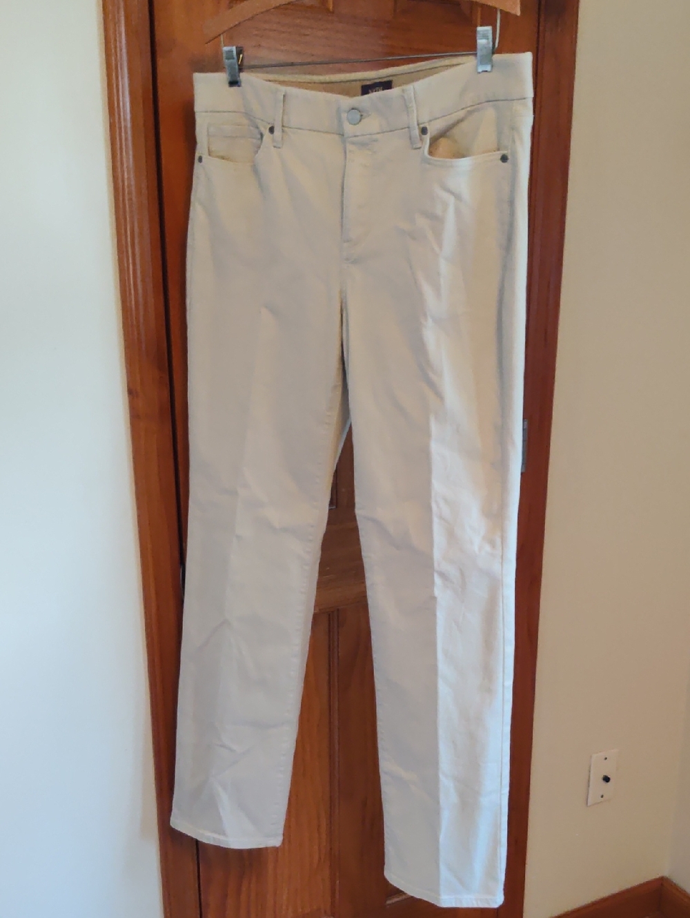 NYDJ Marilyn Beige Straight-Leg Pants